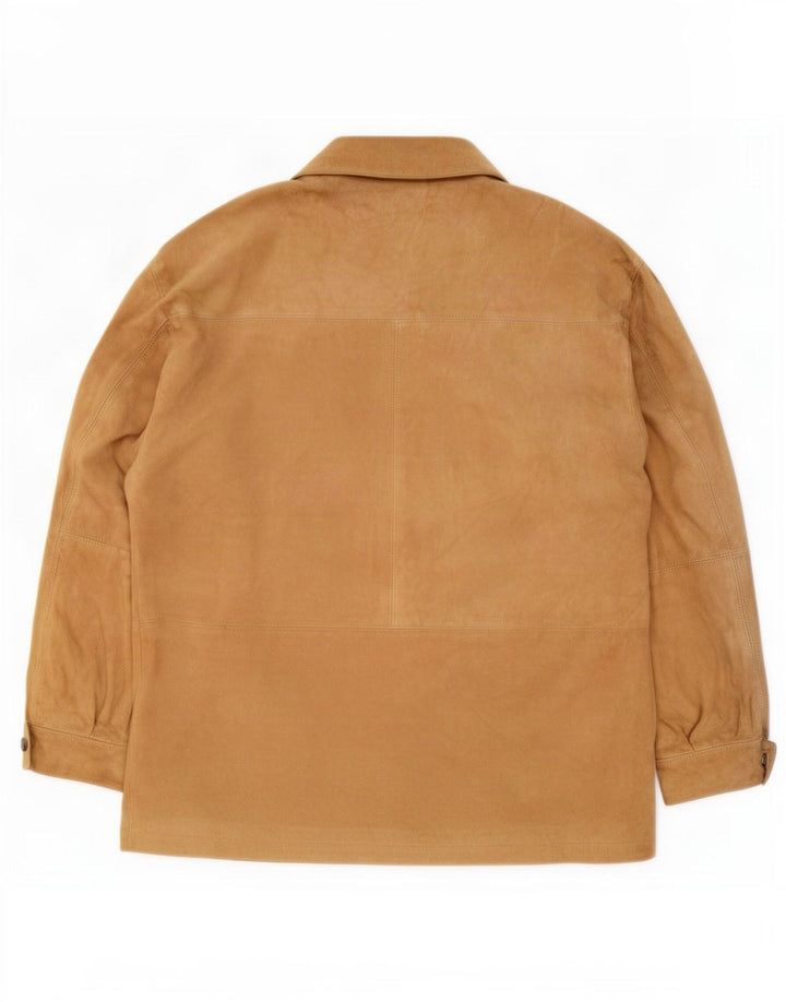 Simonetta Veste en daim pour femme UK 14 Cuir beige moyen