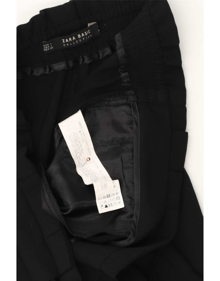 Pantalon Capri Pegged Femme Zara Large W30 L22 Polyester Noir