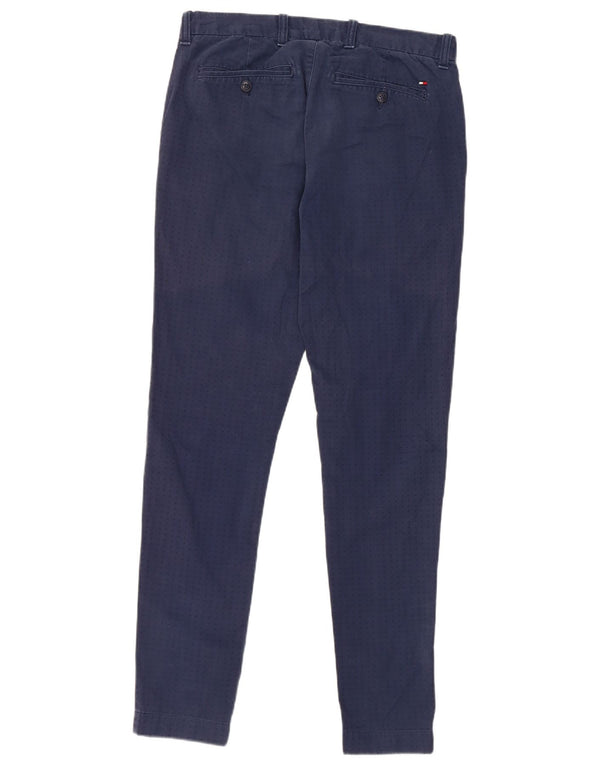 Tommy Hilfiger Pantalon Chino Slim Homme W30 L32 Bleu Marine à Pois Coton