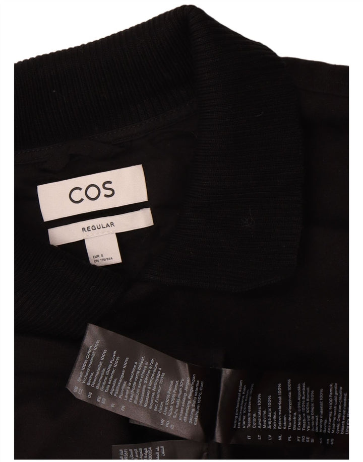 Cos Veste Bomber Coupe Régulière Homme UK 34 Petit Coton Noir