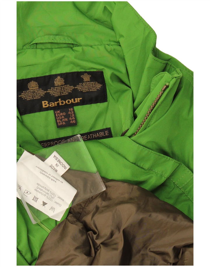 Barbour Veste de pluie pour femme UK 16 Large Vert Polyester