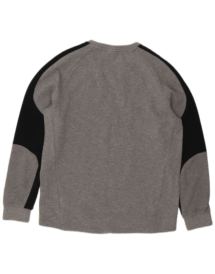 Puma Haut à manches longues pour homme en coton color block Gris Taille L
