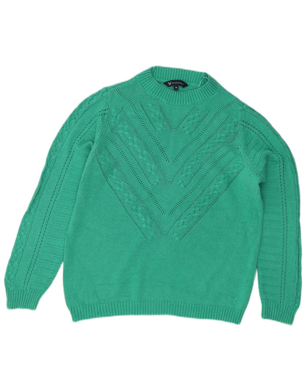 Crew Clothing Pull à col rond pour femme UK 12 en coton vert moyen