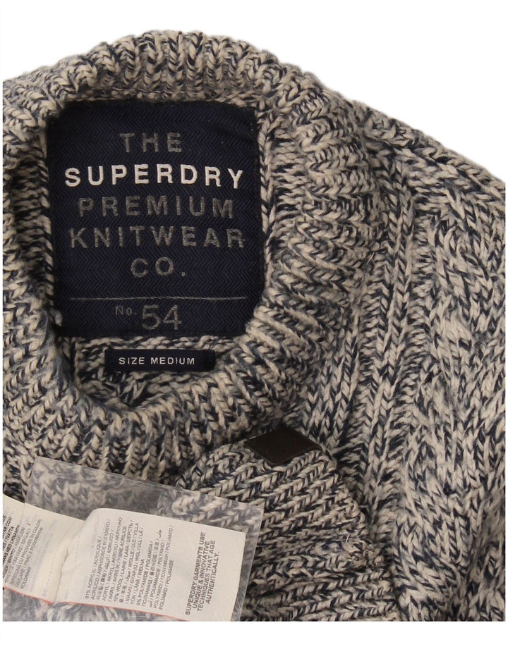 Superdry Pull ras du cou en laine mouchetée bleu marine moyen