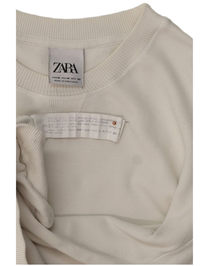 ZARA Homme Sweatshirt Jumper Moyen Blanc Coton