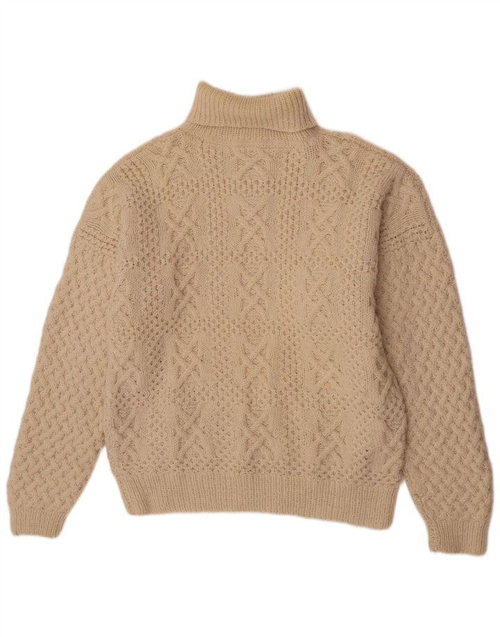 vintage Homme Col Roulé Pull Pull XL Off White