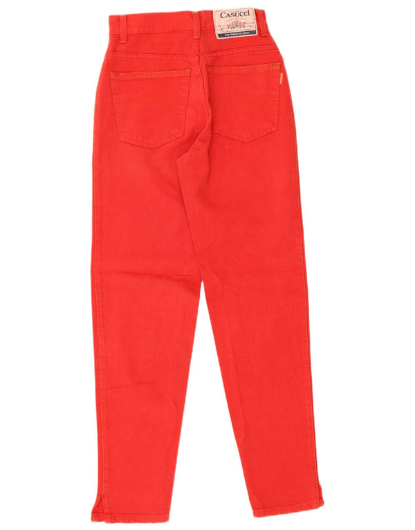 Casucci Pantalon décontracté taille haute pour femme IT 42 Medium W24 L29 Rouge Coton