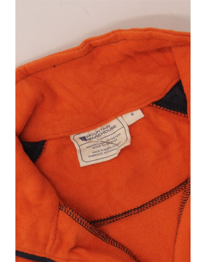 MOUNTAIN WAREHOUSE Mens Zip Neck Fleece Jumper Medium Orange Colourblock Vintage Mountain Warehouse and Second-Hand Mountain Warehouse from Messina Hembry 