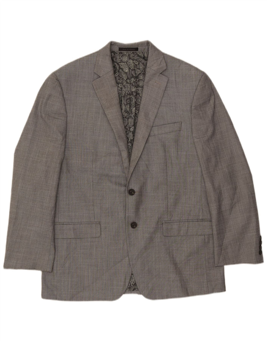 Chaps Veste Blazer 2 Boutons Homme UK 40 Grand Chevron Gris Polyester