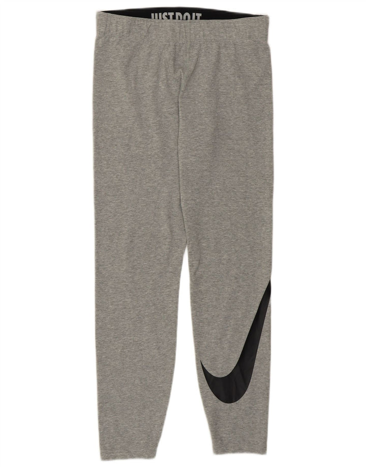NIKE Leggings graphiques pour femmes UK 12 coton gris moyen