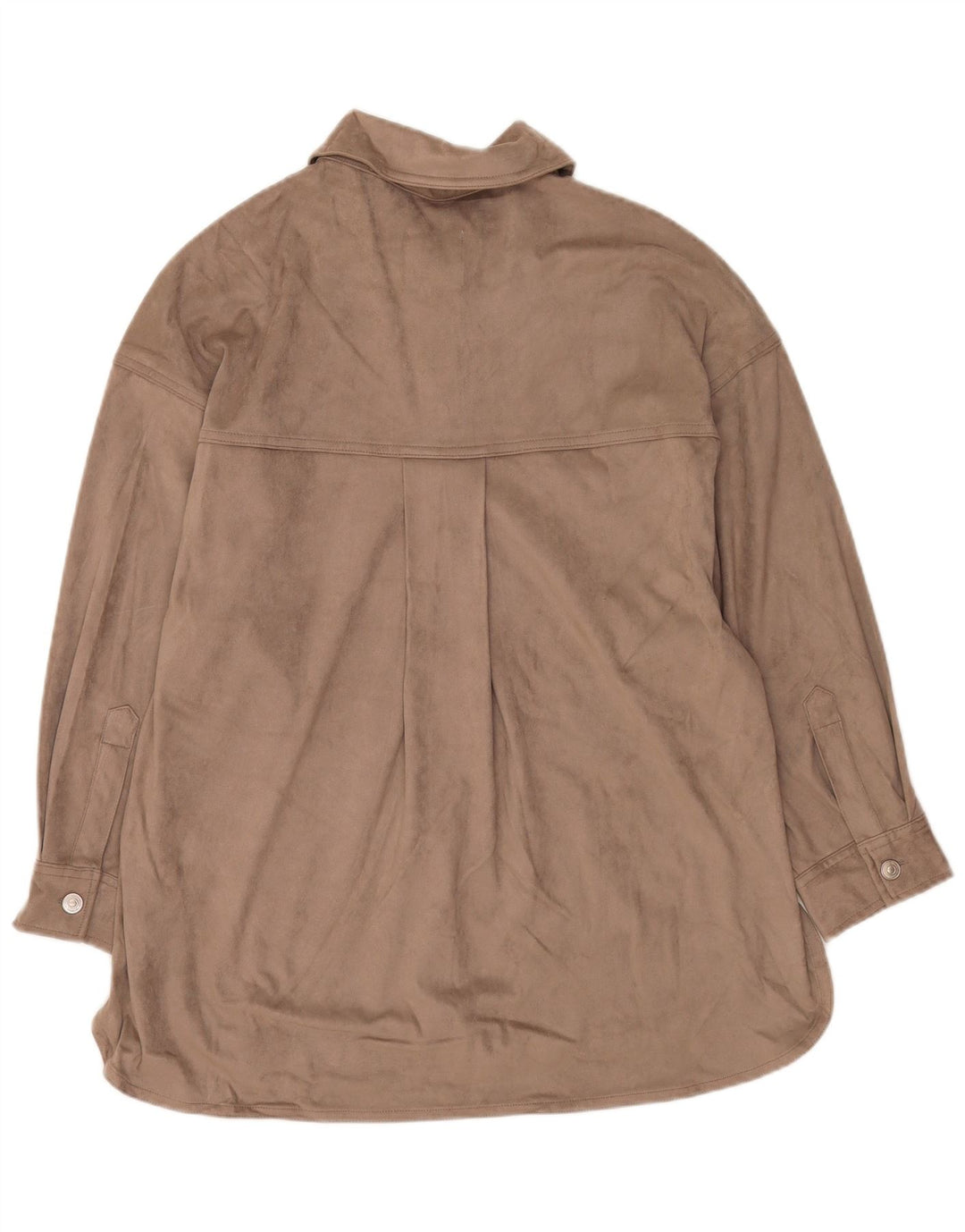 Zara Chemise en velours pour femme UK 14 Polyester gris moyen