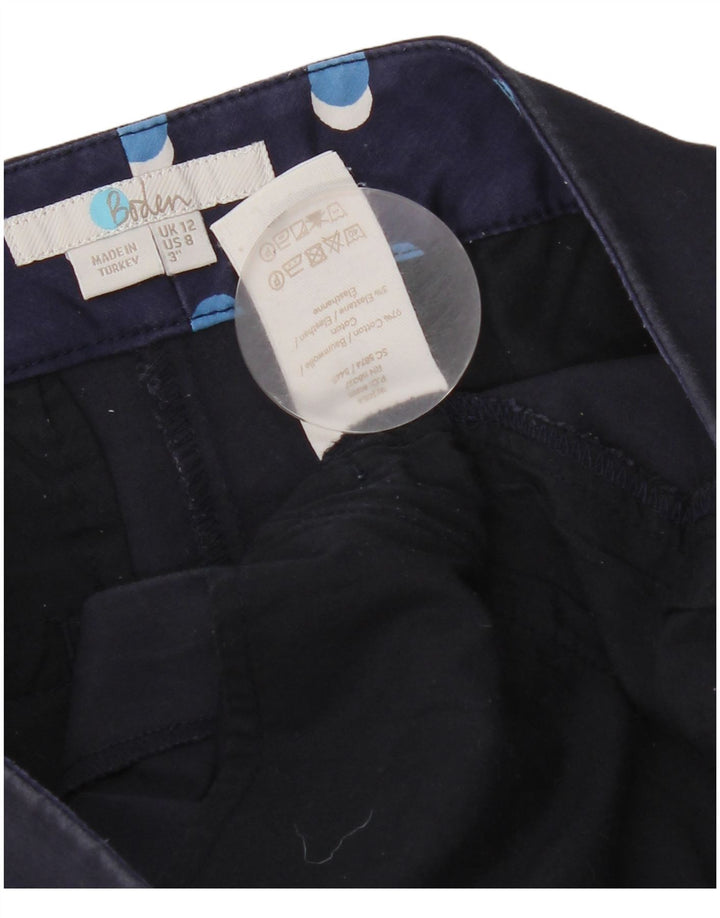Short Chino Boden Femme UK 12 Medium W30 Bleu Marine Coton