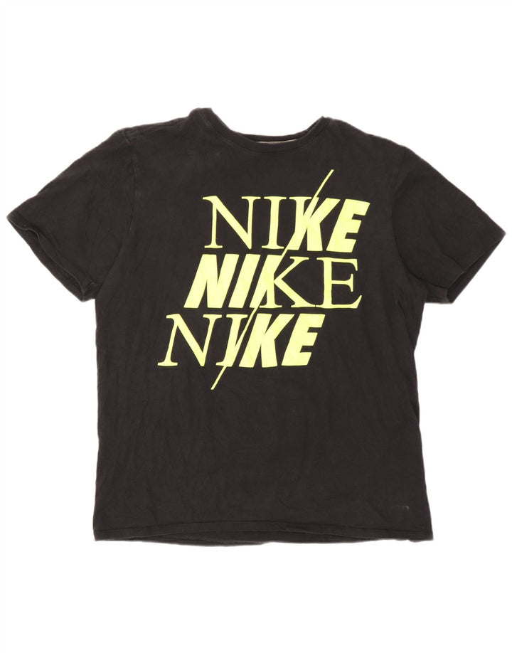 Nike T-shirt graphique coupe athlétique pour femme UK 14 Noir moyen