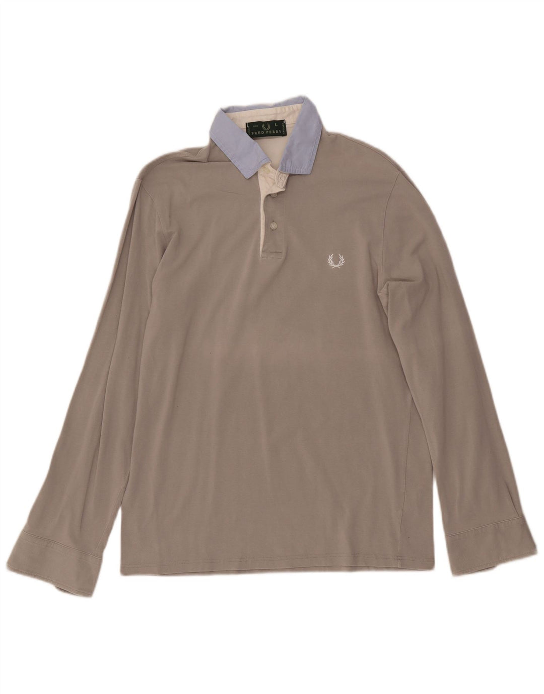 FRED PERRY Polo à manches longues pour homme en coton color block grand gris