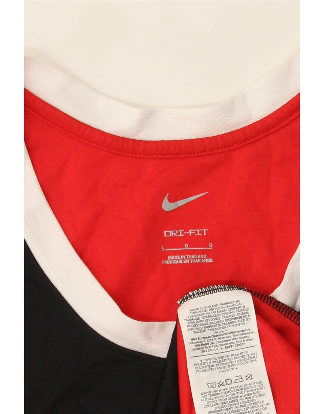 Nike Mens Graphic Débardeur Large Rouge Colourblock Polyester
