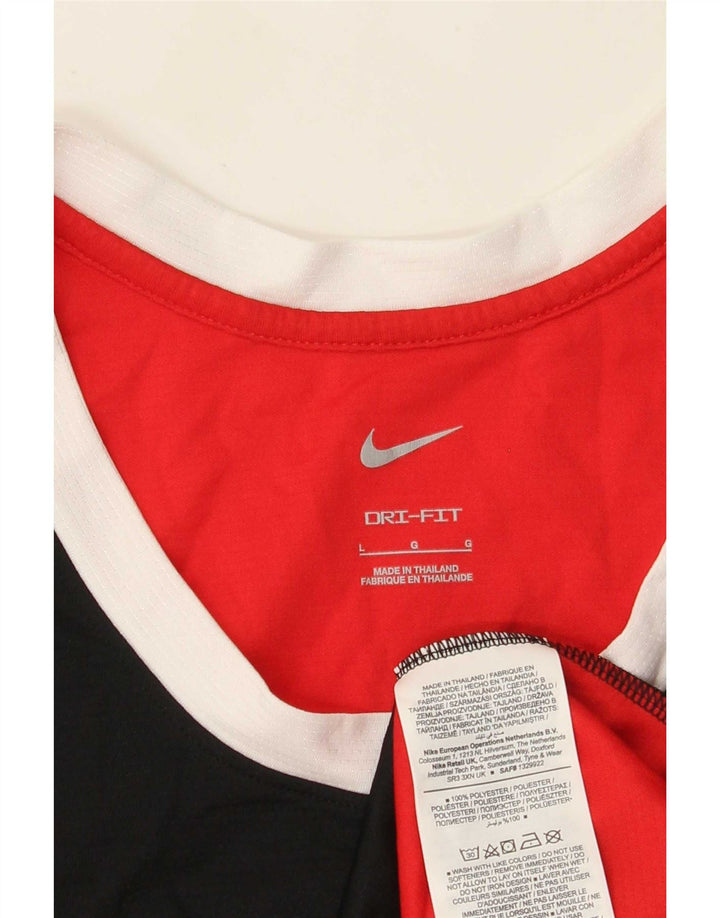 Nike Mens Graphic Débardeur Large Rouge Colourblock Polyester
