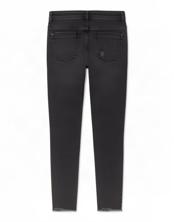 Zara Womens Z1975 Crop Jean skinny vieilli EU 38 Small W28 L26 Noir