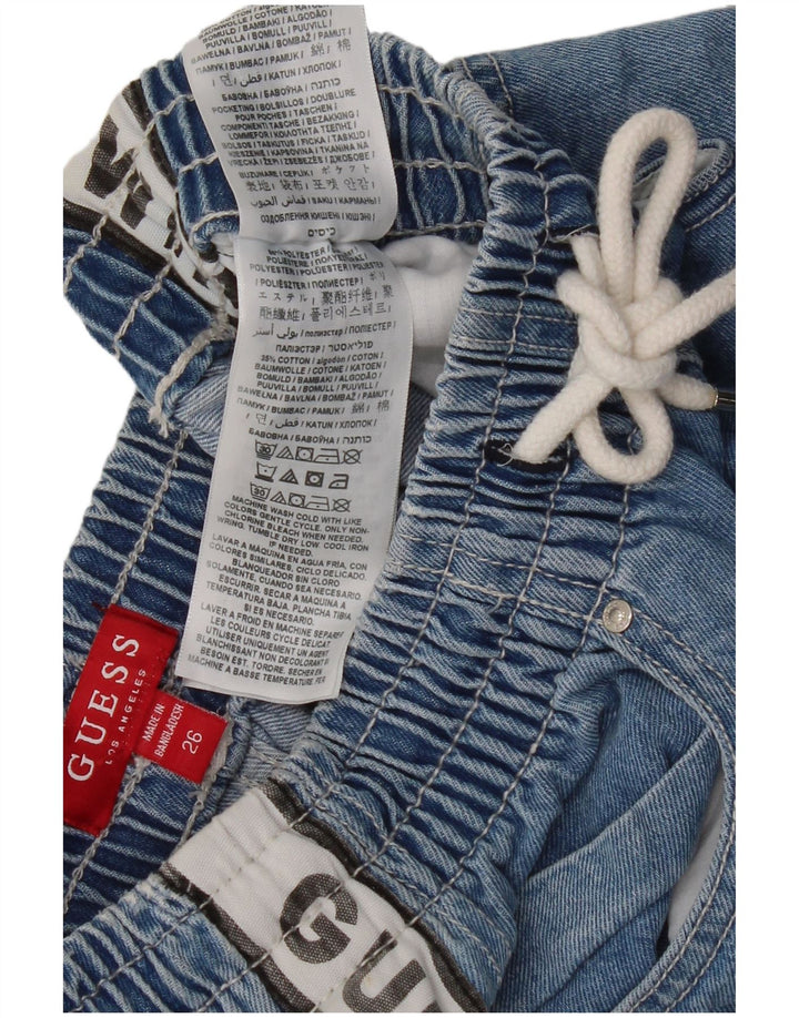 Guess Short en jean graphique W26 pour femme, petit bleu, polyester color block