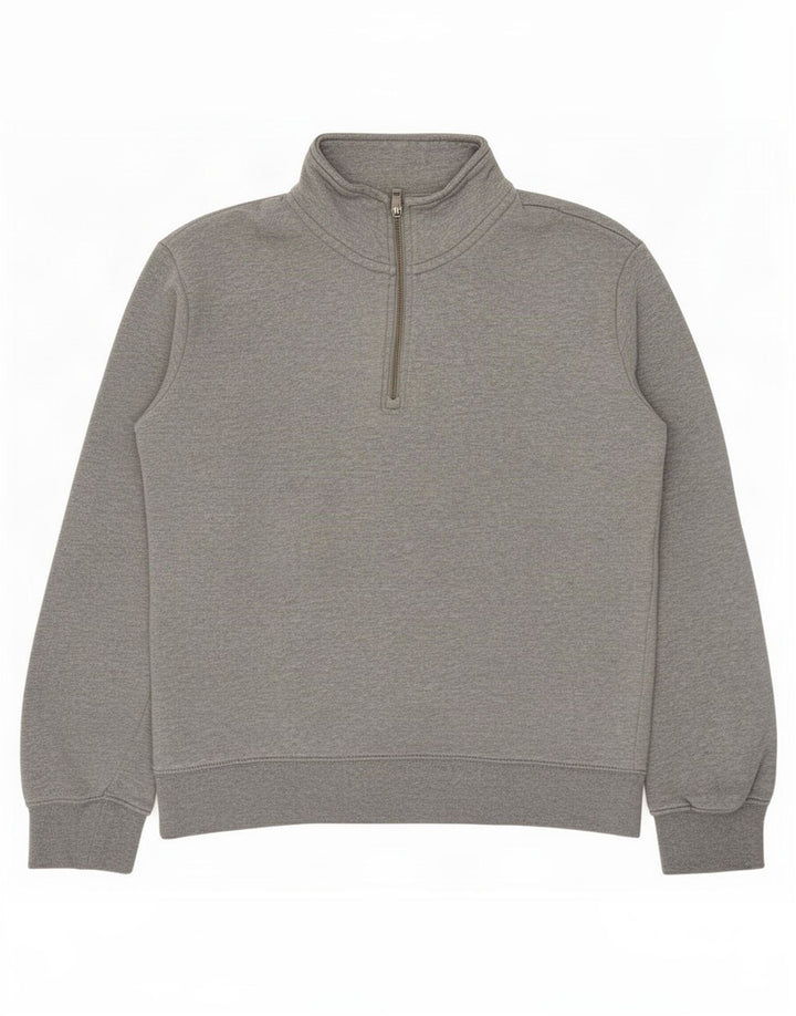 Marks & Spencer Sweat-shirt à col zippé pour homme Petit gris Coton