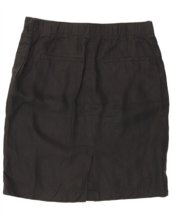 Marks & Spencer Jupe droite pour femme UK 12 Medium W32 Lin noir
