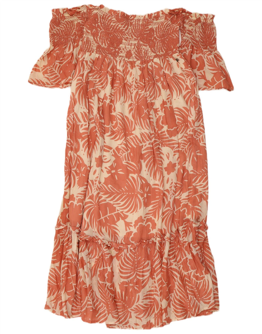 PEPE JEANS Robe à épaules dénudées pour femme UK 8 Petite viscose florale rose