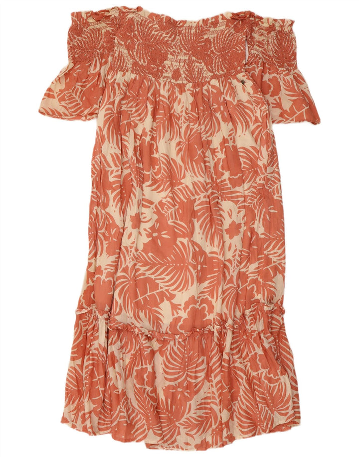 PEPE JEANS Robe à épaules dénudées pour femme UK 8 Petite viscose florale rose