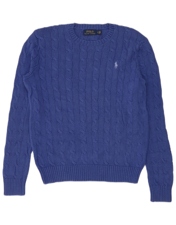Polo Ralph Lauren Pull à col rond pour homme Petit coton bleu