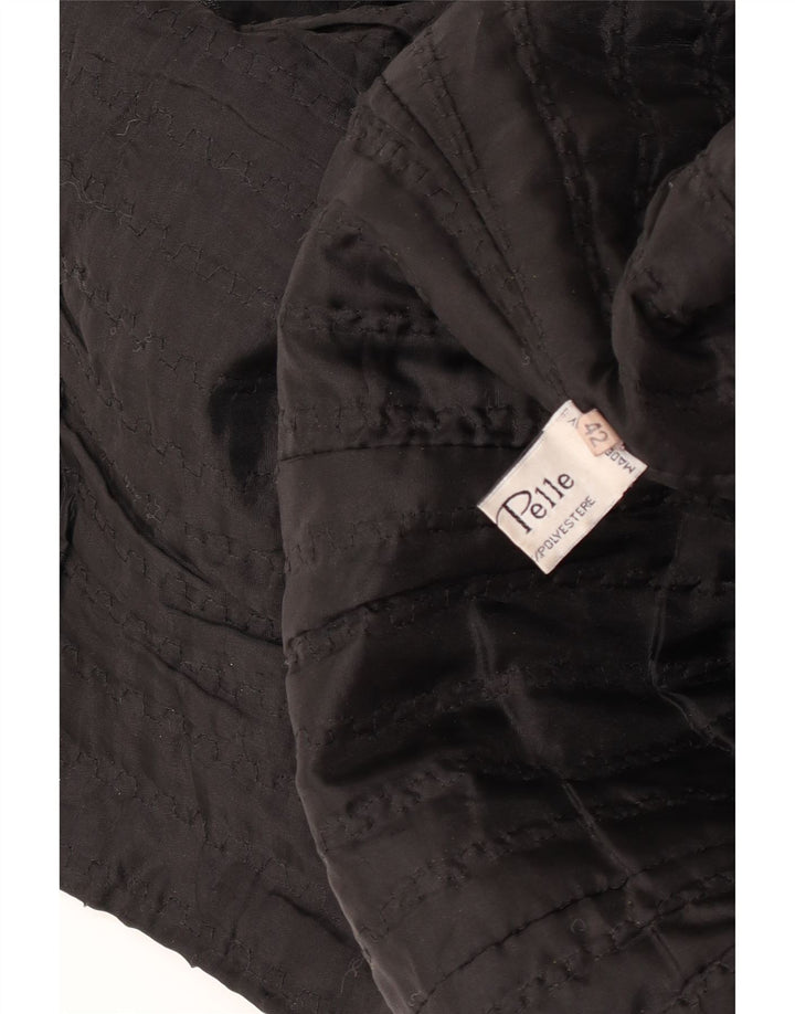 manteau en cuir femme vintage IT 42 Cuir noir moyen