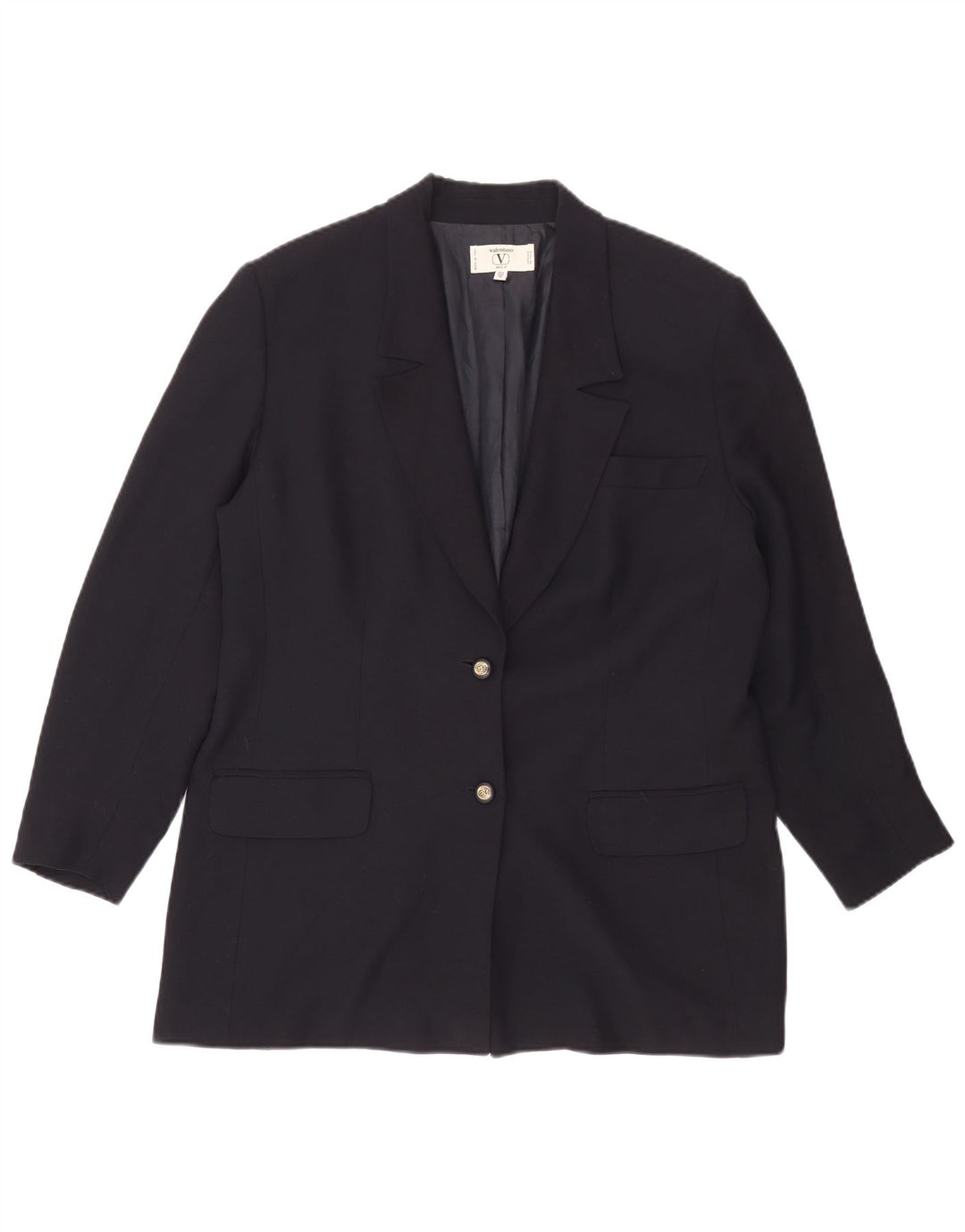 Valentino Veste Blazer 2 Boutons Femme IT 50 XL Bleu Marine Viscose