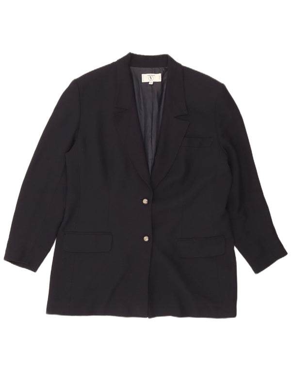 Valentino Veste Blazer 2 Boutons Femme IT 50 XL Bleu Marine Viscose