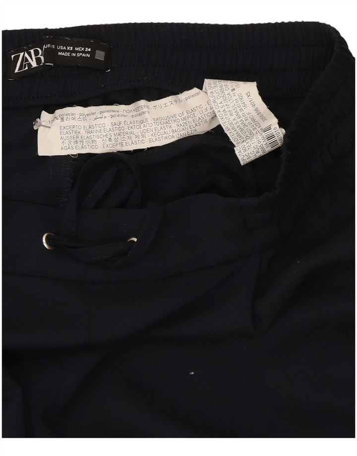 Pantalon de survêtement Zara Femme UK 6 XS Bleu Marine Polyester