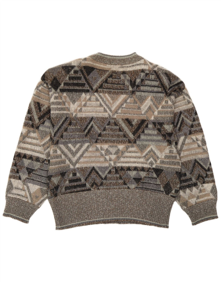 Bogner Pull col rond pour homme Petit gris géométrique acrylique