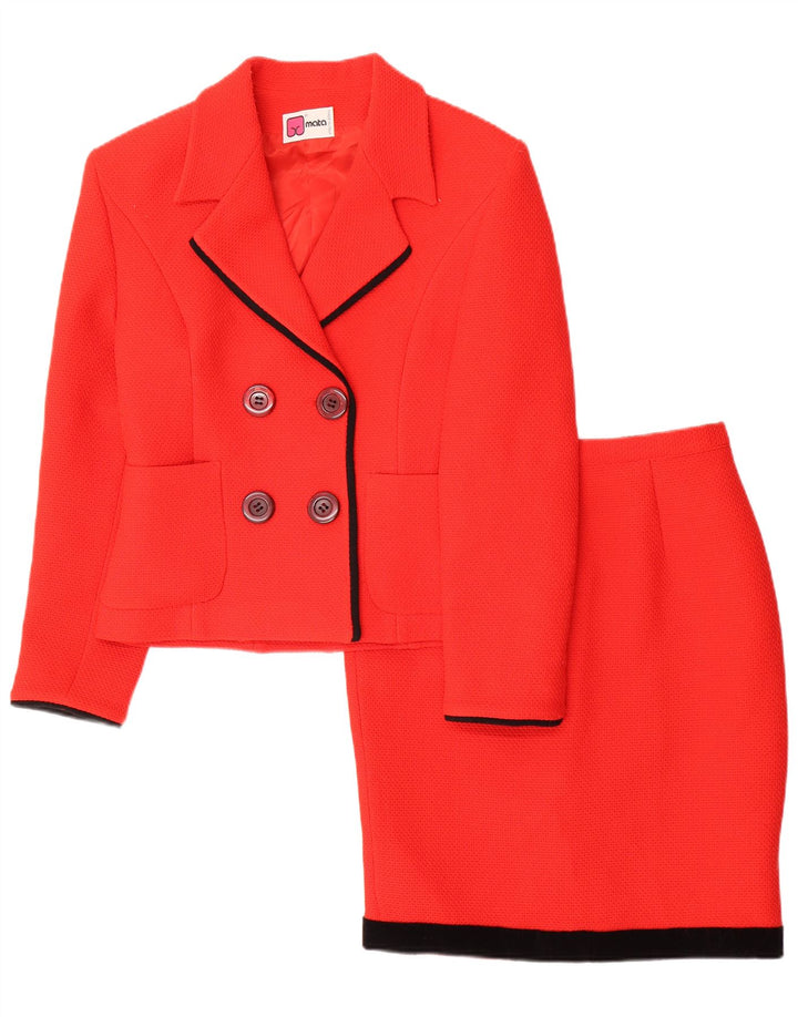 VINTAGE Ensemble jupe 2 pièces pour femme IT 44 Medium W26 Rouge Polyester