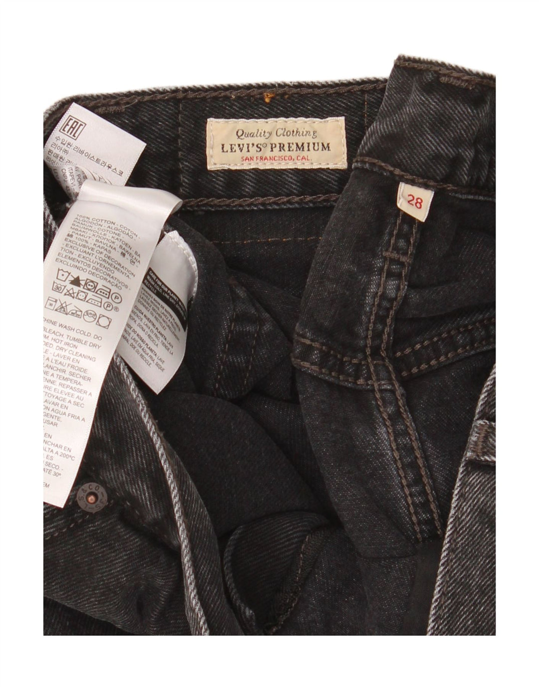 Levi's Short en Jean W28 Femme Noir Moyen Coton