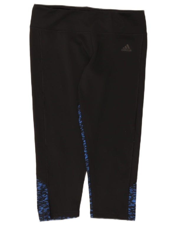 Adidas Climalite Capri Leggings UK 16/18 Large Noir Moucheté