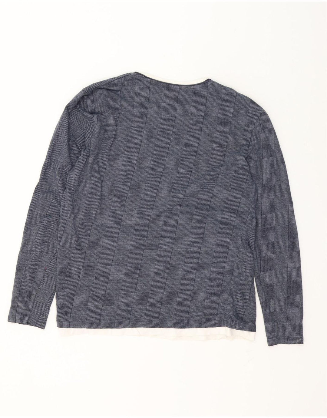 Zara Homme Top Manches Longues Grand Bleu Marine Pied-de-Poule