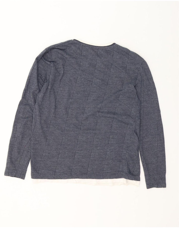 Zara Homme Top Manches Longues Grand Bleu Marine Pied-de-Poule