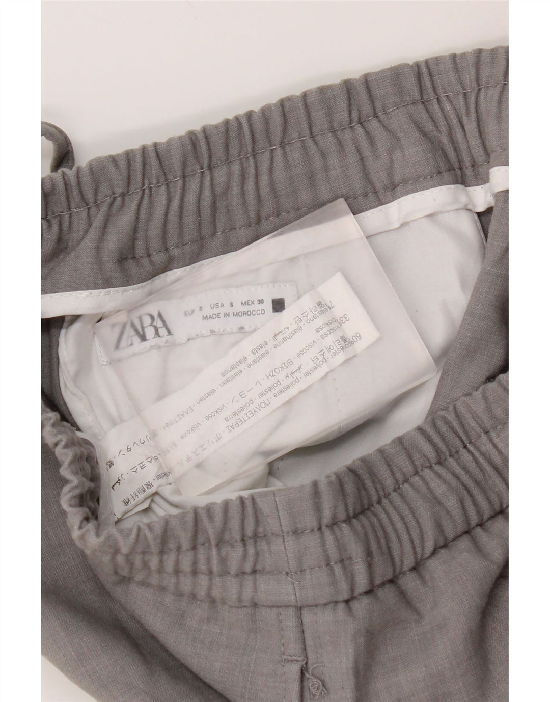 Zara Pantalon Chino Joggers Homme Petit W30 L28 Gris Polyester