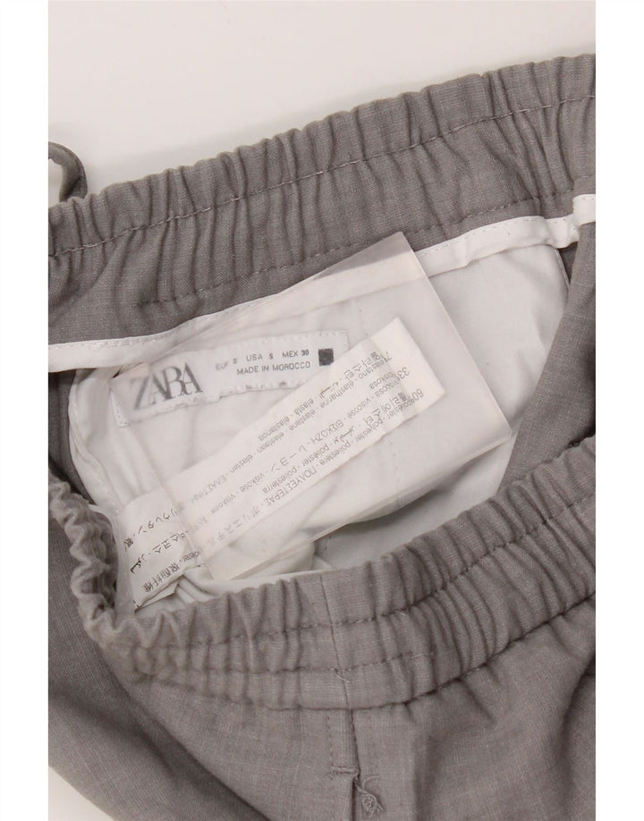 Zara Pantalon Chino Joggers Homme Petit W30 L28 Gris Polyester