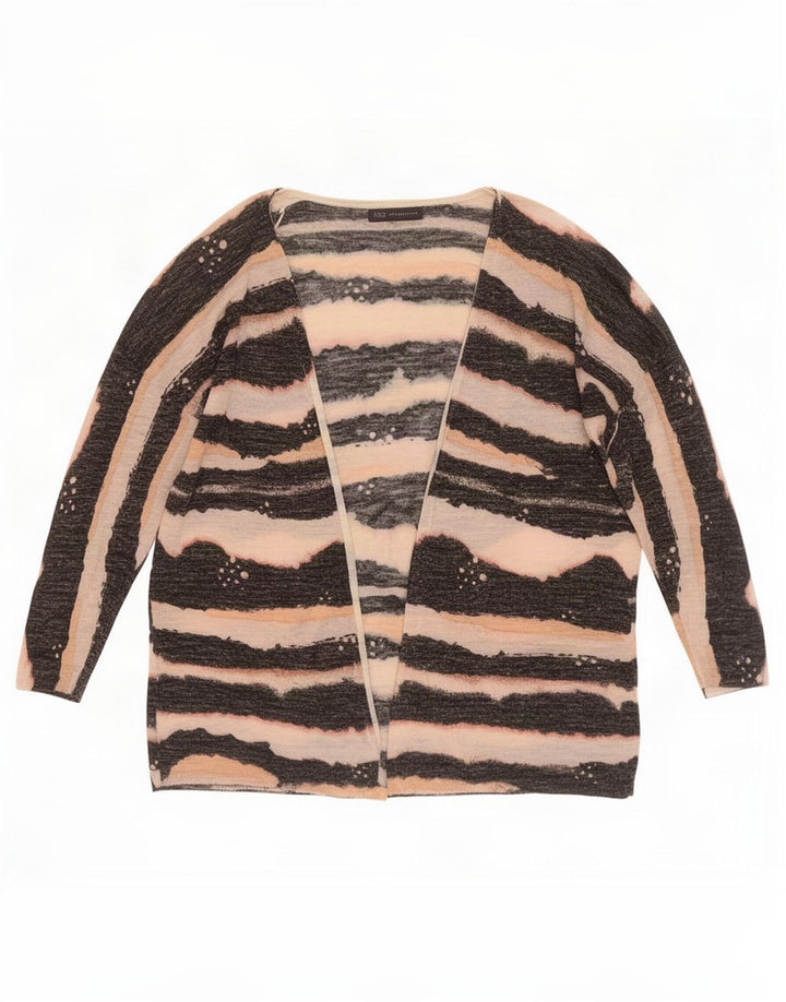 Marks & Spencer Pull cardigan surdimensionné pour femme UK 16 Large Noir Rayé