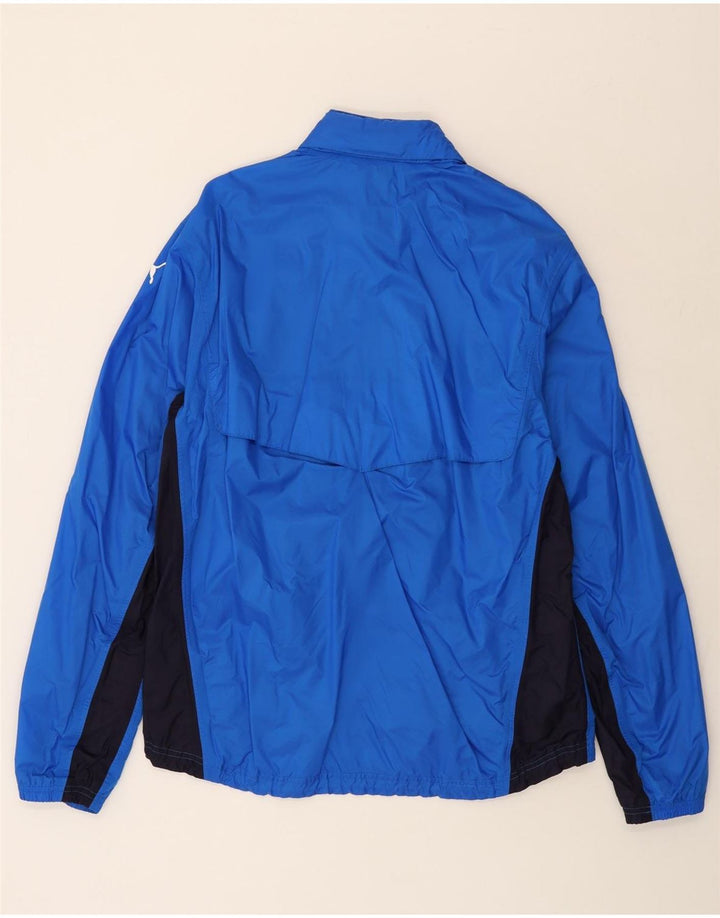 PUMA Veste de pluie à capuche graphique pour homme UK 40 Large Bleu Colorblock Nylon