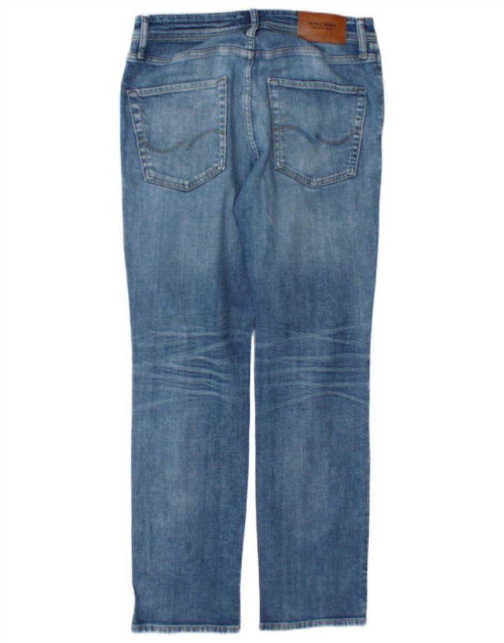 Jack & Jones Jean droit effet vieilli W32 L32 bleu coton pour homme