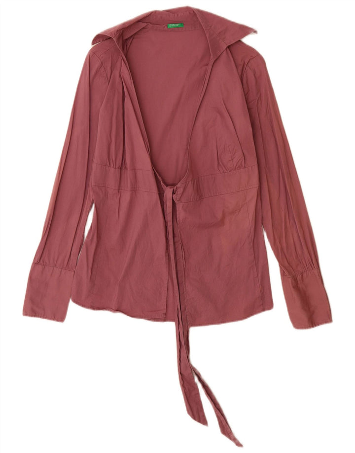 Benetton Chemise Chemisier UK 8 Small Rose Femme