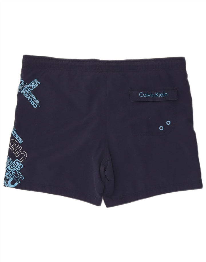 Calvin Klein Short de Bain Graphique Homme Bleu Marine Moyen Nylon