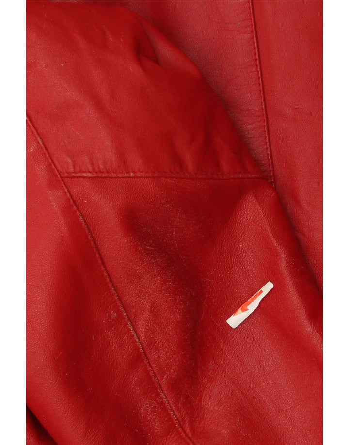 Yuppie Veste en cuir courte pour femme EU 40 Rouge moyen