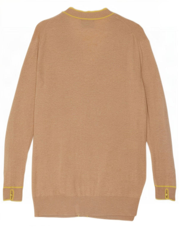 Massimo Dutti Cardigan pour femme en coton moucheté beige moyen UK 12