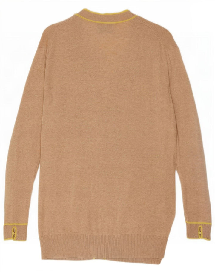 Massimo Dutti Cardigan pour femme en coton moucheté beige moyen UK 12