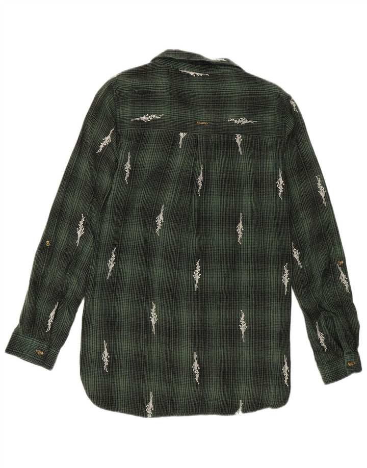 Chemise surdimensionnée en flanelle White Stuff pour femme UK 6 XS en coton à carreaux vert