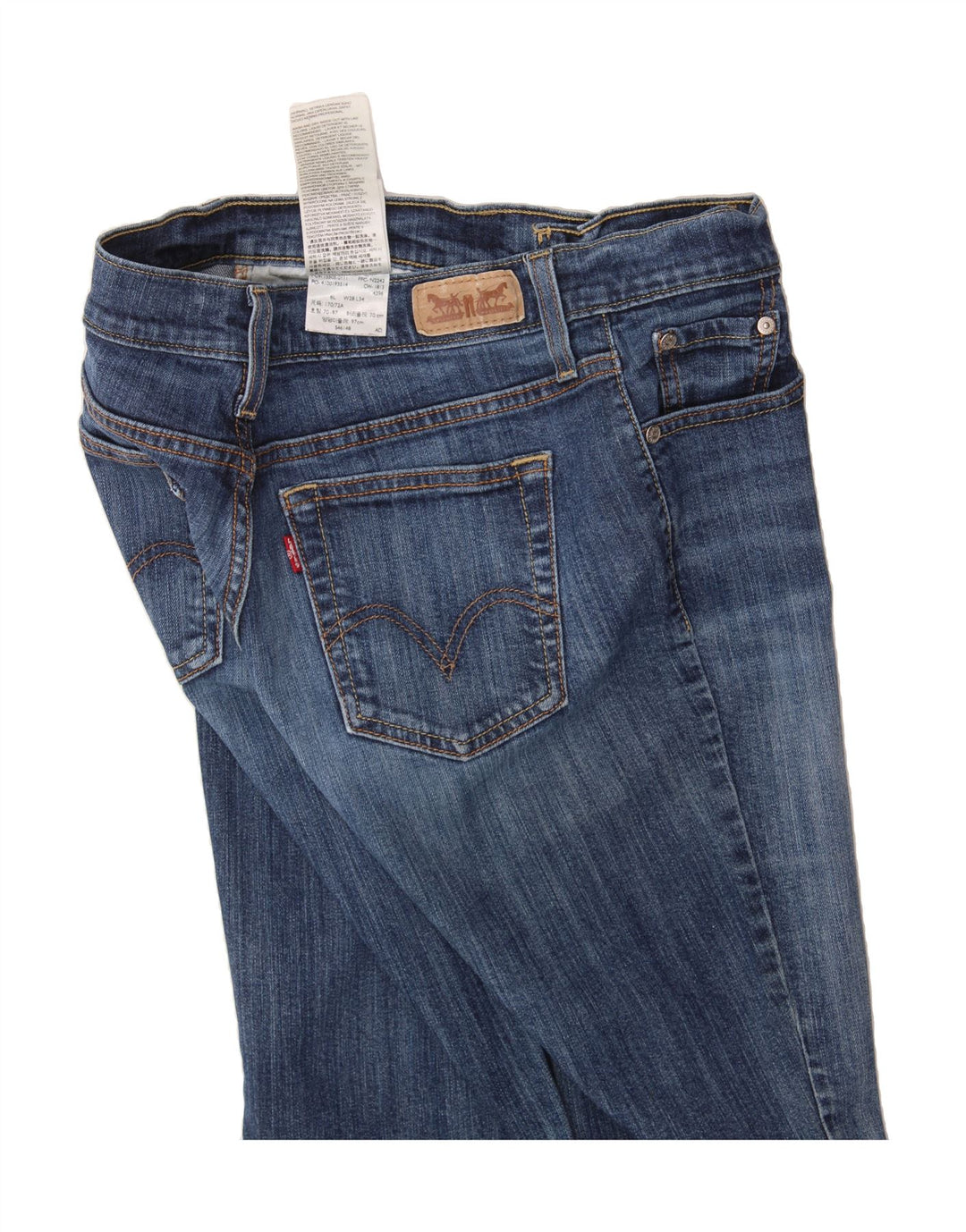 LEVI'S Womens 505 Straight Jeans W28 L34 Blue Cotton Vintage Levi's and Second-Hand Levi's from Messina Hembry 