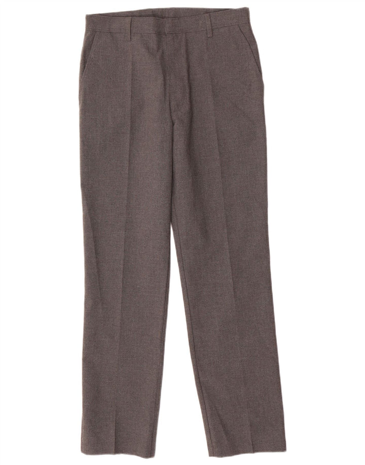 Marks & Spencer Pantalon de Costume Garçon 12-13 Ans W28 L28 Gris Polyester
